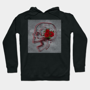 Memento Mori Skull With Red Roses Hoodie